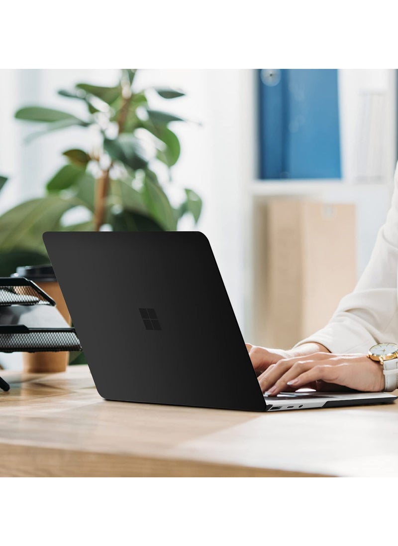 Generic - Case Only Compatible with Microsoft Surface Laptop Go 3/2/1 12.4 Inch 2023 2022 2020 Release (Models: 2013 1943) Protective Plastic Hard Shell Case Cover (Matte Black) - Image 1