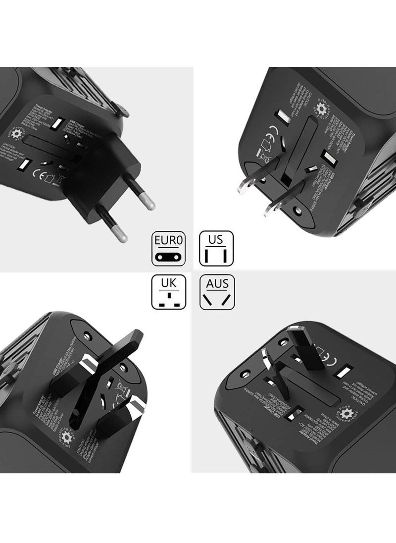 JAJEEK International Power Adapter – All-in-One Wall Outlet Adapter Charger with High-Speed 2.4A 3 USB Ports & 3.0A Type-C, Worldwide Travel Plug Adapter for Universal Use – Compatible with 150+ Countries - Image 1
