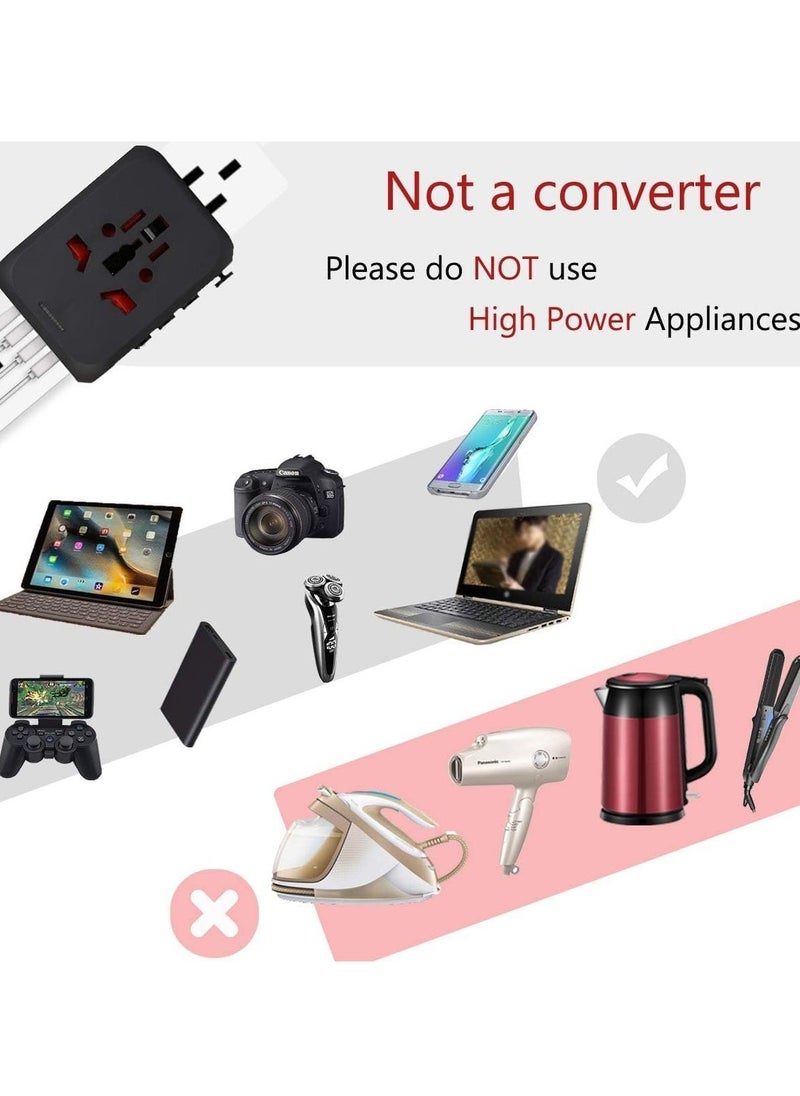 JAJEEK International Power Adapter – All-in-One Wall Outlet Adapter Charger with High-Speed 2.4A 3 USB Ports & 3.0A Type-C, Worldwide Travel Plug Adapter for Universal Use – Compatible with 150+ Countries - Image 2