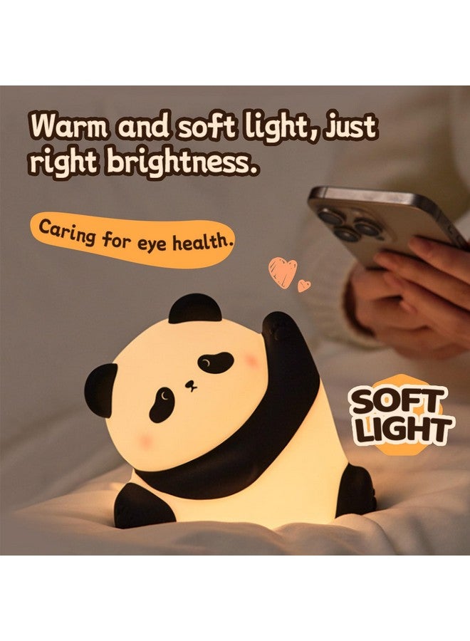 AGEK Panda Night Light, Cute LED Squishy Nursery Night Light 3 Level Dimmable Lamp, Novelty Silicone Animal Nightlight USB Charging Port Bedside Touch Lamps for Toddler Baby Kids Funny Gifts Bedroom Decor - Image 4