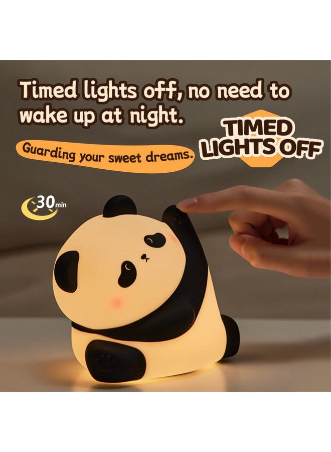 AGEK Panda Night Light, Cute LED Squishy Nursery Night Light 3 Level Dimmable Lamp, Novelty Silicone Animal Nightlight USB Charging Port Bedside Touch Lamps for Toddler Baby Kids Funny Gifts Bedroom Decor - Image 5