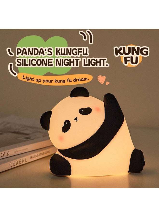 AGEK Panda Night Light, Cute LED Squishy Nursery Night Light 3 Level Dimmable Lamp, Novelty Silicone Animal Nightlight USB Charging Port Bedside Touch Lamps for Toddler Baby Kids Funny Gifts Bedroom Decor - Image 3