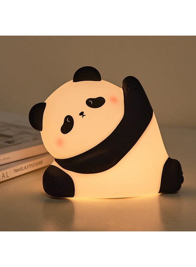 AGEK Panda Night Light, Cute LED Squishy Nursery Night Light 3 Level Dimmable Lamp, Novelty Silicone Animal Nightlight USB Charging Port Bedside Touch Lamps for Toddler Baby Kids Funny Gifts Bedroom Decor - Image 1