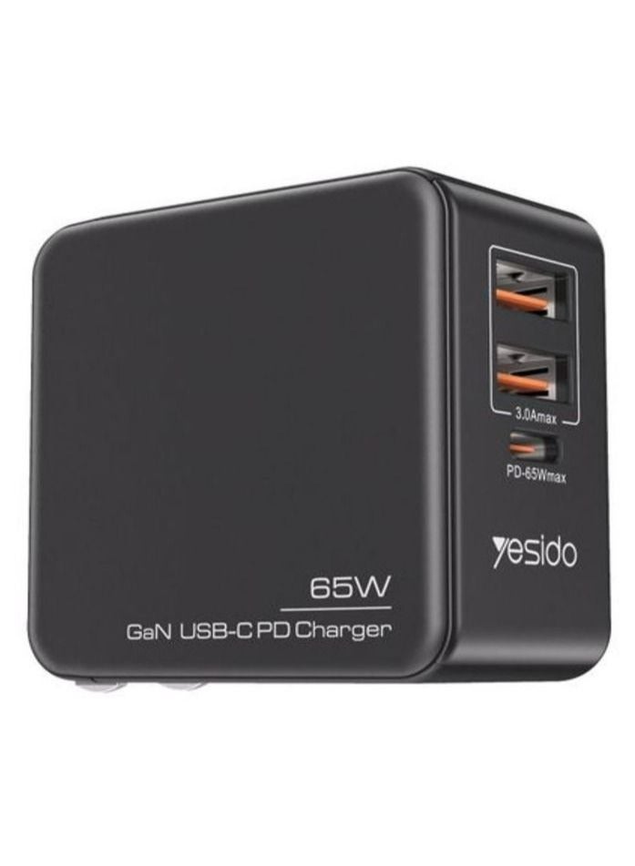 Yesido Gan 3 In 1 Combo 65W Mini Quick Charger - Image 1