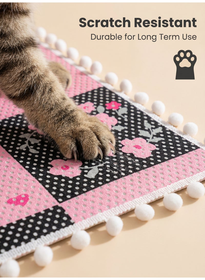 إتش كيو جيمنغ سجادة رمل للقطط، سجادة مانعة للانزلاق ومقاومة للماء لصندوق الرمل، وسادات رمل للقطط، قابلة للطي وسهلة التنظيف، حجم كبير 50×80 سم، سميكة لامتصاص الرطوبة، جيدة التهوية، سهلة التنظيف وناعمة على مخالب القطط - Image 2