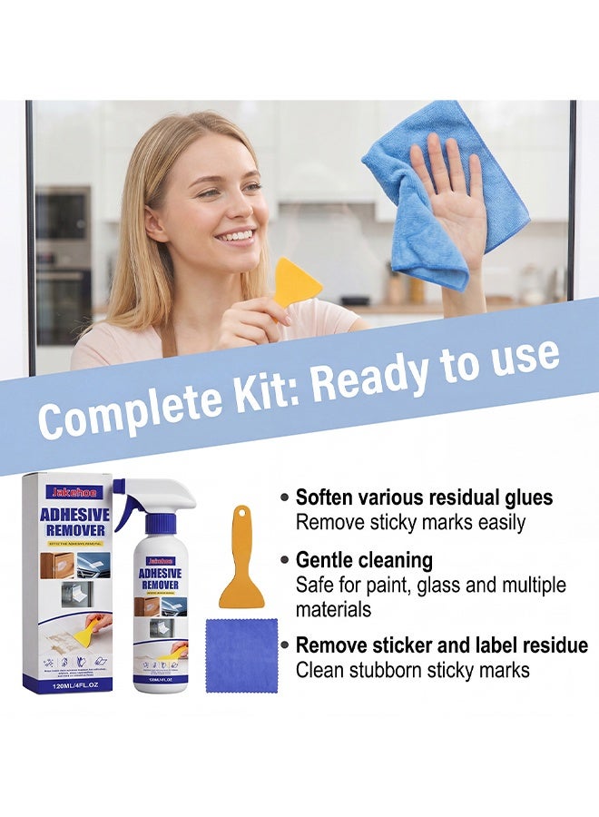 Jakehoe Adhesive Remover Spray, Glue Remover Spray, Adhesive Remover For Cars, Glue Removal Liquid Tape Remover Sticker Lifter, Powerful Super Glue Remover, Safe Adhesive Remover Multifunctional Glue Remover For Car Interiors Removes Residue Labels Decals, 120ml - Image 3