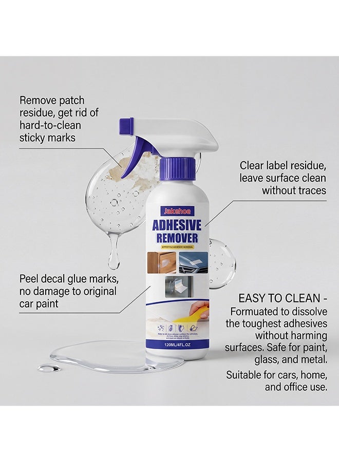 Jakehoe Adhesive Remover Spray, Glue Remover Spray, Adhesive Remover For Cars, Glue Removal Liquid Tape Remover Sticker Lifter, Powerful Super Glue Remover, Safe Adhesive Remover Multifunctional Glue Remover For Car Interiors Removes Residue Labels Decals, 120ml - Image 4