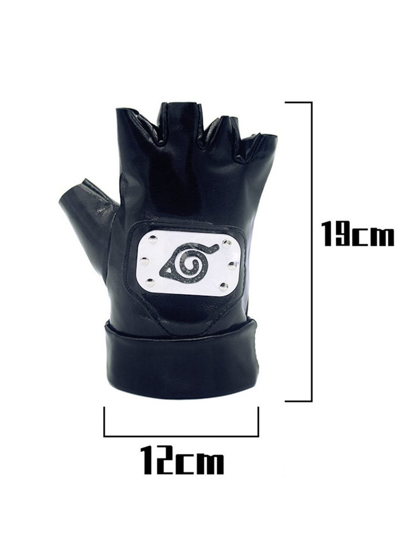 Anime Naruto Kakashi Cosplay Gloves Headband Neck Gaiter Set - Image 2