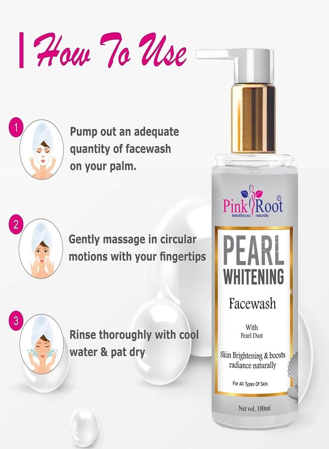Pink Root Pearl Whitening Facewash 100ml Helps in Deep Cleansing Skin Whitening Facial Foam, Face Wash, for All Skin Types Face Wash Suitable for Unisex Daily Skin Care Routine - Image 5