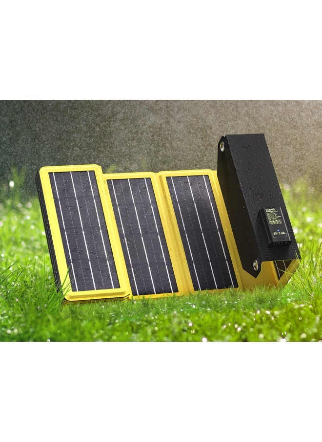 SHARGE SP17 Foldable Solar Panel Energy for Power Bank 12W Max Output 10-Fold Panel High Conversion Efficiency Water-Resistant & Durable Compact & Portable (Compatible with SHARGE 170)