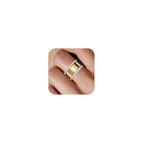 ZOOROO 2-Pack 14K Gold Plated Stacking Rings for Oura Ring Gen 4/Oura Ring Gen 3, Cubic Zirconia Simulated Diamond Oura Stack Rings for Women - Image 1