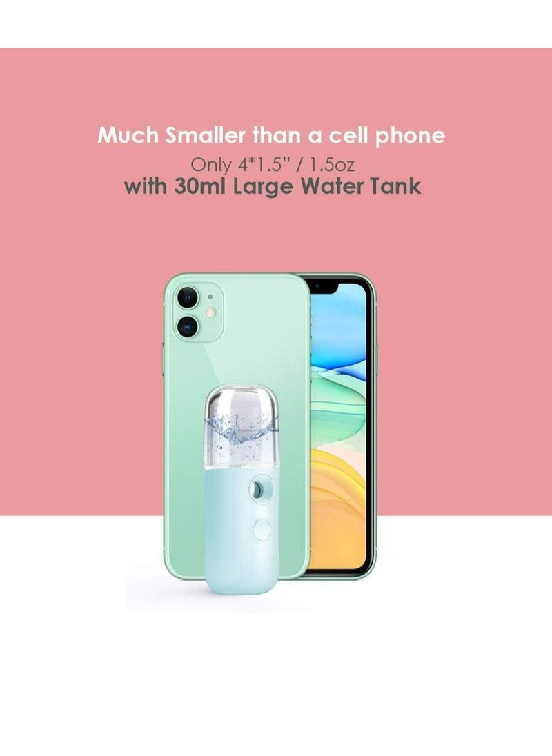 Generic Nano Facial Steamer, Handy Mini Mister, USB Rechargeable Mist Sprayer, 30ml Visual Water Tank Moisturizing&Hydrating for Face, Daily Makeup, Skin Care, Eyelash Extensions-Blue  - Image 4