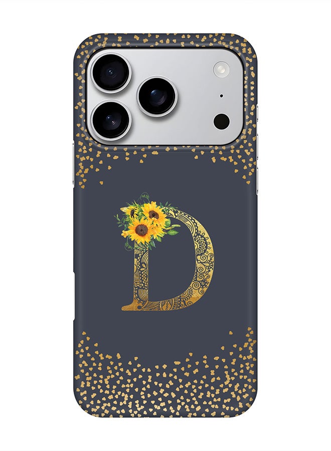 Stylizedd For iPhone 17 Pro,Case, [Compatible with MagSafe] Magnetic cover Slim fit Protection Matte, - Custom Floral Monogram - D  (Grey )