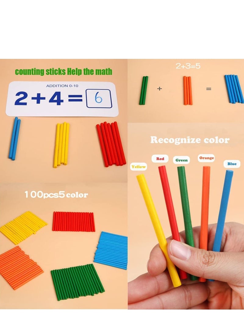 Cordova Montessori Counting Toys Learning Set  Math Words Game Counting Sticks and Puzzles Wooden Educational Montessori Preschool  - Image 2