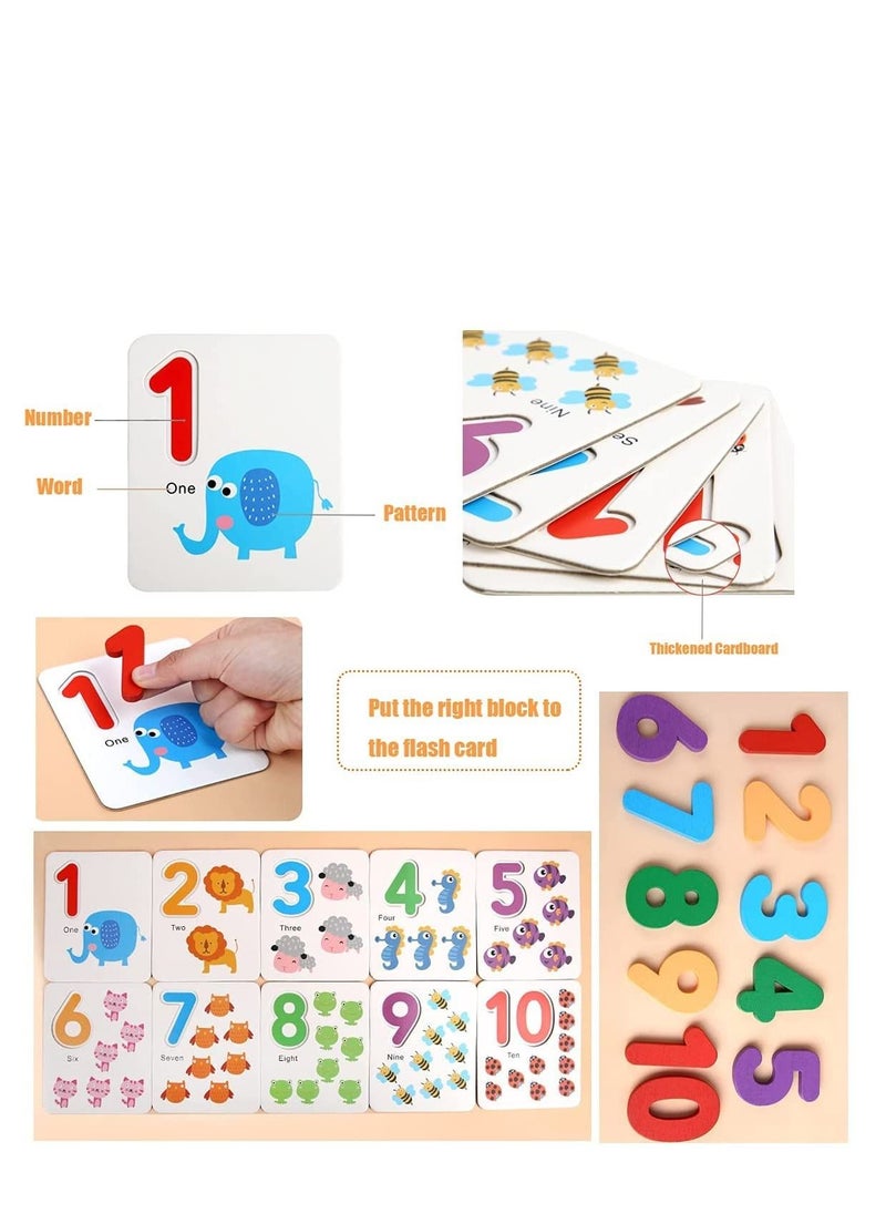 Cordova Montessori Counting Toys Learning Set  Math Words Game Counting Sticks and Puzzles Wooden Educational Montessori Preschool  - Image 3