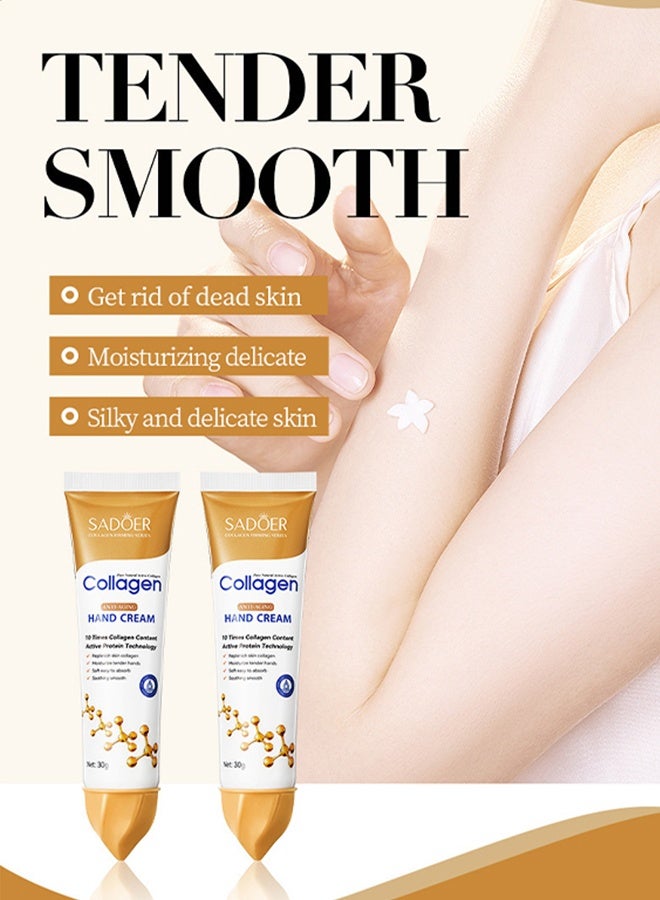 سادور كريم اليد المضاد للتجاعيد بالكولاجين، كريم العناية بالبشرة المغذي والمبيض والمرطب، كريم اليد المضاد للشيخوخة سريع الامتصاص، كريم إصلاح البشرة الناعمة واللينة لإزالة التجاعيد والظلام 30 جرام - Image 2