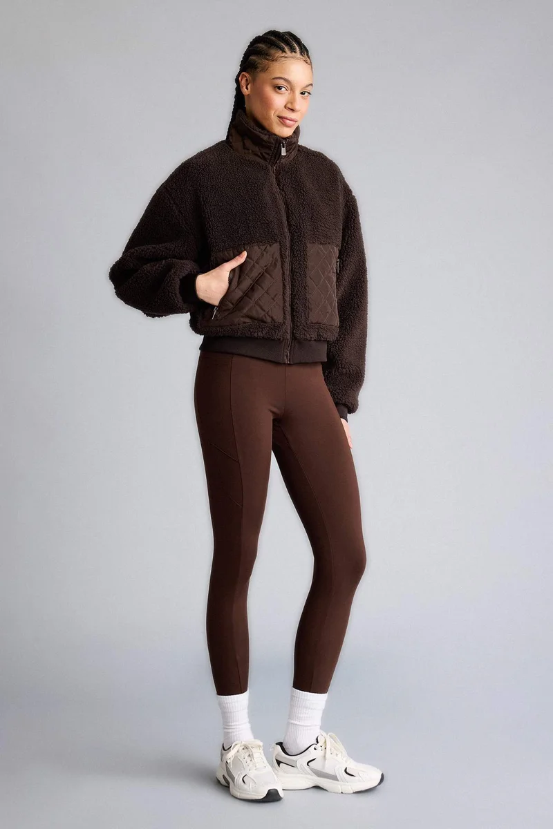 DeFacto Boxy Fit Sherpa Puffer Jacket