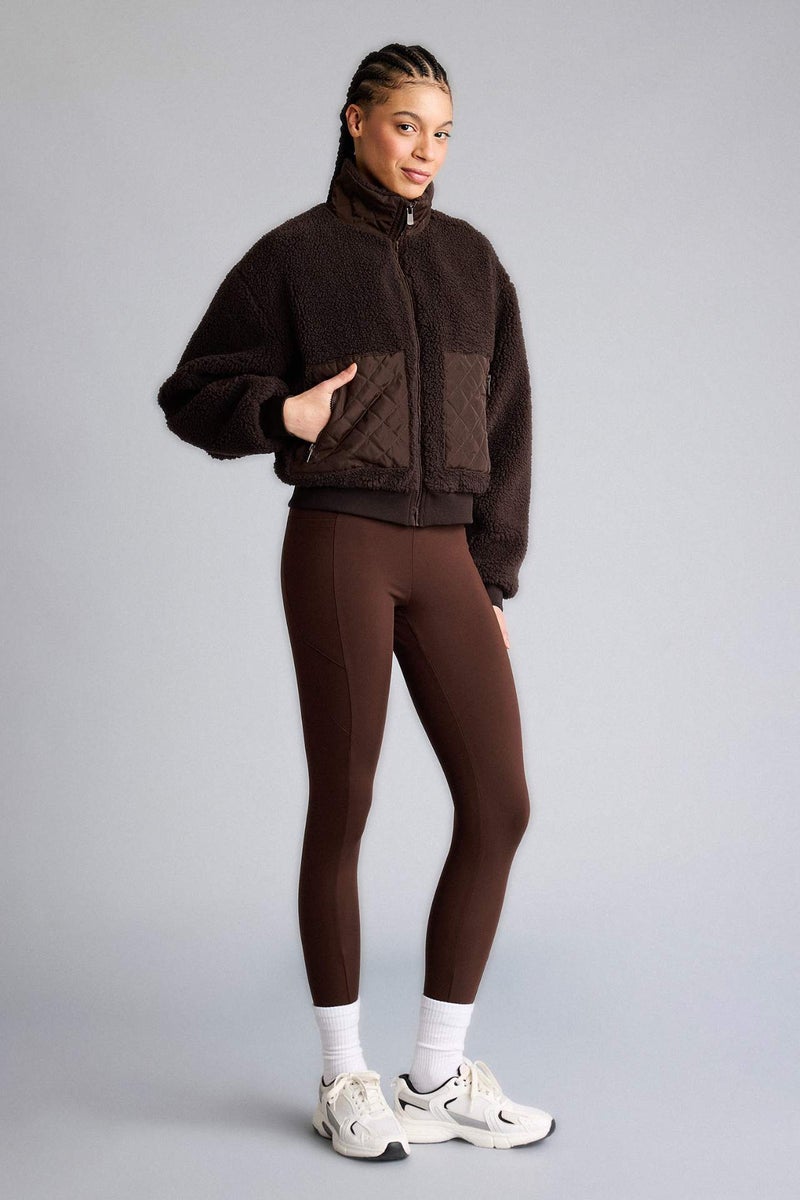 DeFacto Boxy Fit Sherpa Puffer Jacket - Image 1