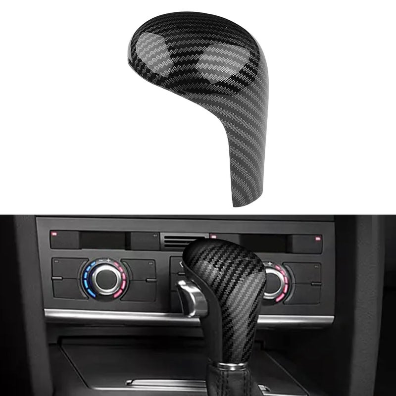 TOTMOX Gear Shift Knob Cover Trim ABS Plastic Carbon Fiber Compatible with Audi A6L 20052011 Q5 A4L 20092012 A5 20082010 Q7 20062012
