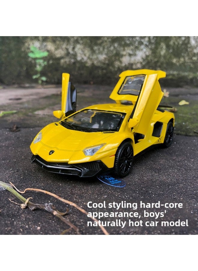 (Color Box) LP750/770 Sports Car Alloy Car Model Sound And Light Pull Back Children's Toys Chenghai-Color:jy3224A-1 Lamborghini Special Edition LP770-Bright Black-Boxed  - Image 5