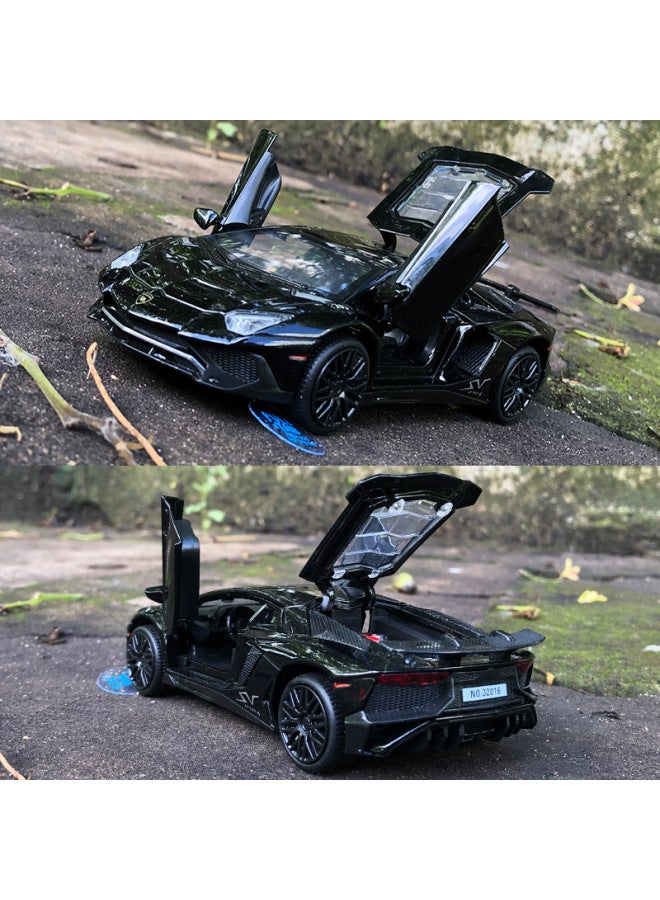 (Color Box) LP750/770 Sports Car Alloy Car Model Sound And Light Pull Back Children's Toys Chenghai-Color:jy3224A-1 Lamborghini Special Edition LP770-Bright Black-Boxed  - Image 3
