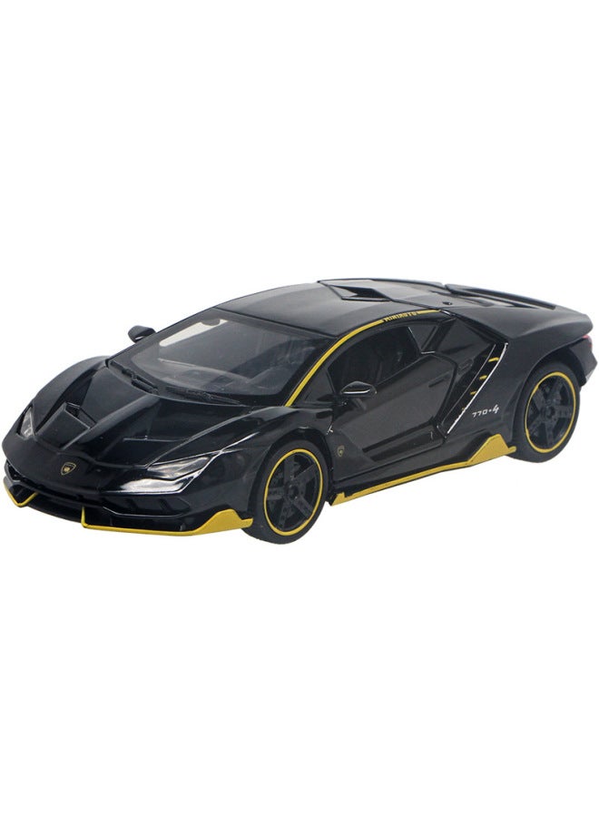 (Color Box) LP750/770 Sports Car Alloy Car Model Sound And Light Pull Back Children's Toys Chenghai-Color:jy3224A-1 Lamborghini Special Edition LP770-Bright Black-Boxed  - Image 2