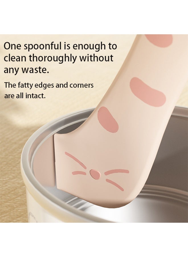 Pet Food Can Spoon  Can Covers, Cute Tail Shape Opener Spatula Cat Wet Food Spoon, Universal BPA Free Silicone Can Lids  Spoon for Dog Cat Cans(Pink) - Image 3