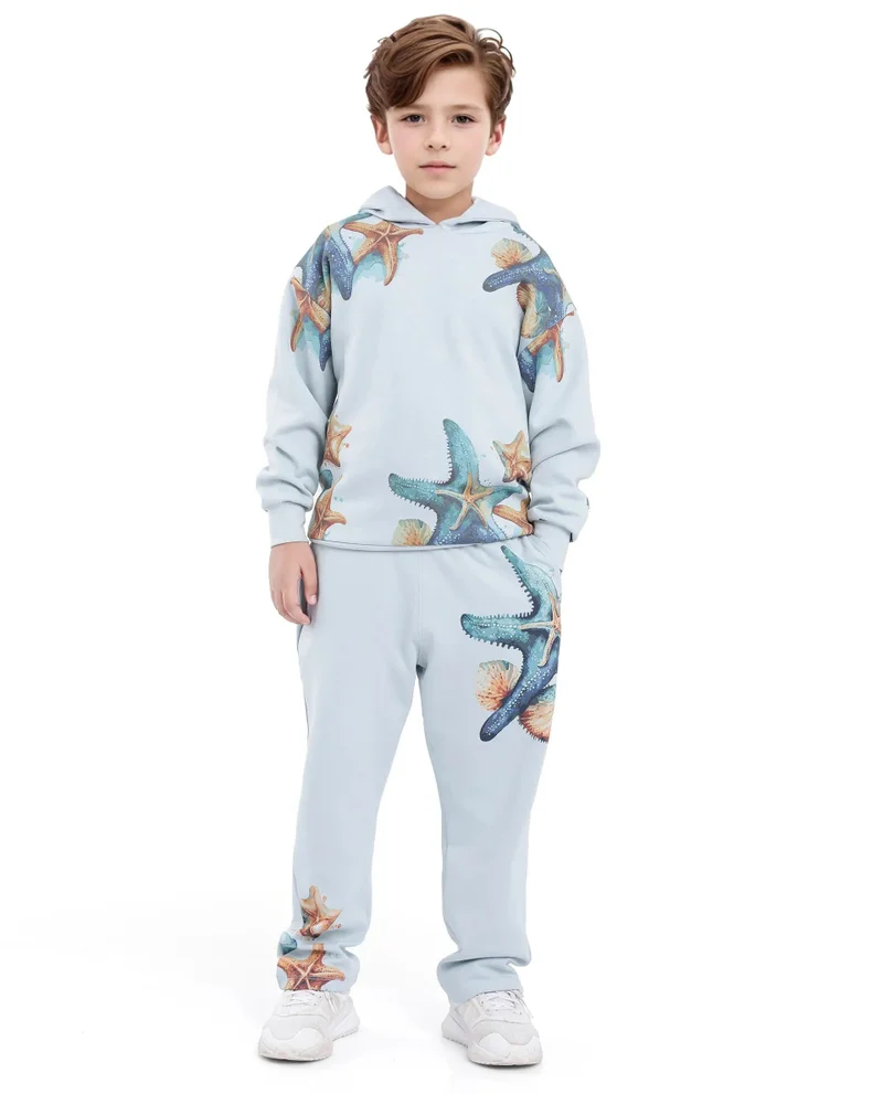 رير ونز Rare Ones Kids Simson Pastel Blue Cotton Poly Full Sleeve Digital Print Sweatshirt
