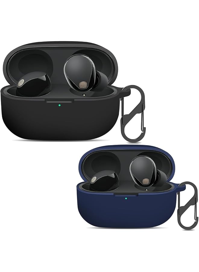 إيروريكس غطاء حماية من السيليكون لسماعات سوني Wf 1000Xm5 مع إضاءة أمامية LED باللونين الأسود والأزرق - Image 1