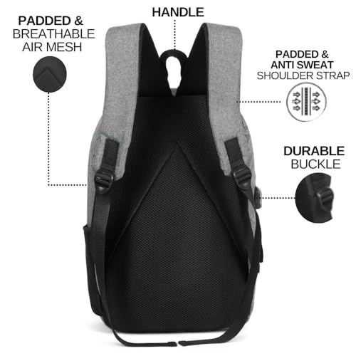 Kaaytee Zephyr Backpack Bag with 15.6 Inch Laptop Compartment, USB Charging Port & Organizer Pocket for Men Women Boys Girls- (grey) - Image 5