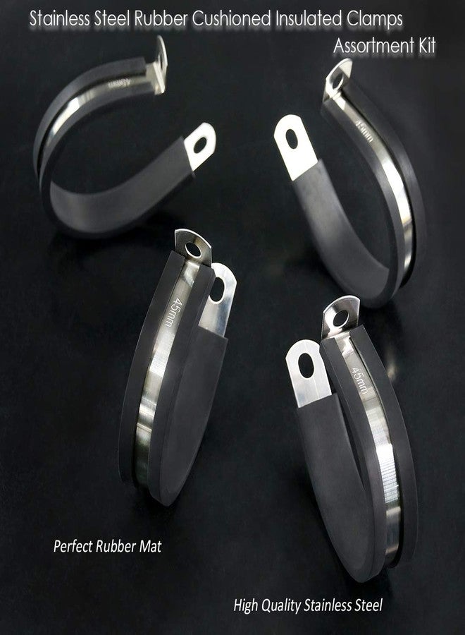 Keadic 20Pcs 1-3/4 Inch (45mm) Rubber Cushioned Insulated Clamps Stainless Steel, Metal Clamp, Tube Holder for Tube, Pipe or Wire Cord Installation - Image 3