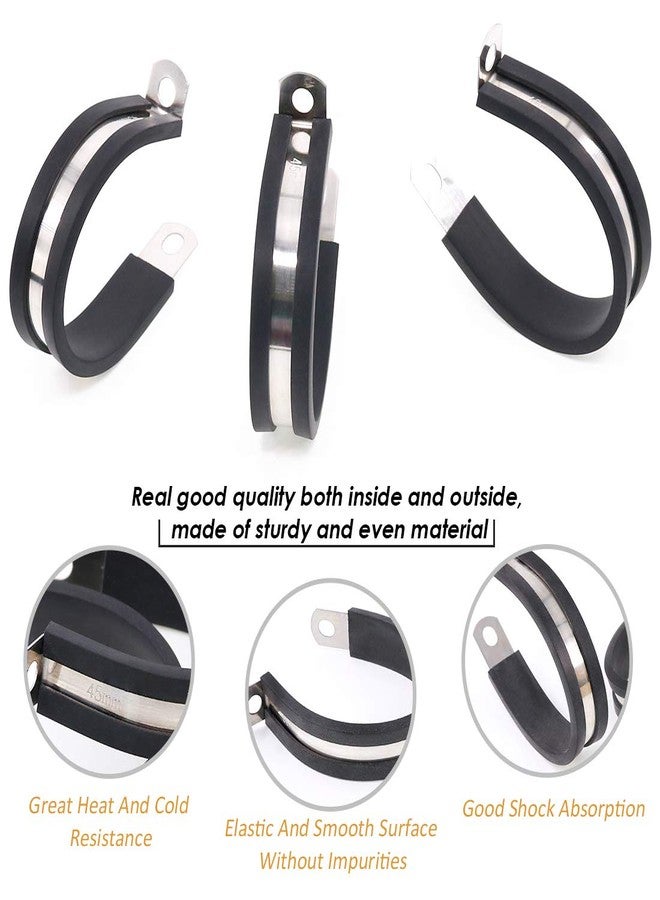 Keadic 20Pcs 1-3/4 Inch (45mm) Rubber Cushioned Insulated Clamps Stainless Steel, Metal Clamp, Tube Holder for Tube, Pipe or Wire Cord Installation - Image 4