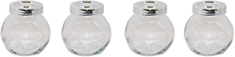 برطمان توابل من ايكيا راجتان، زجاج/لون ألومنيوم، عبوة من 4 قطع