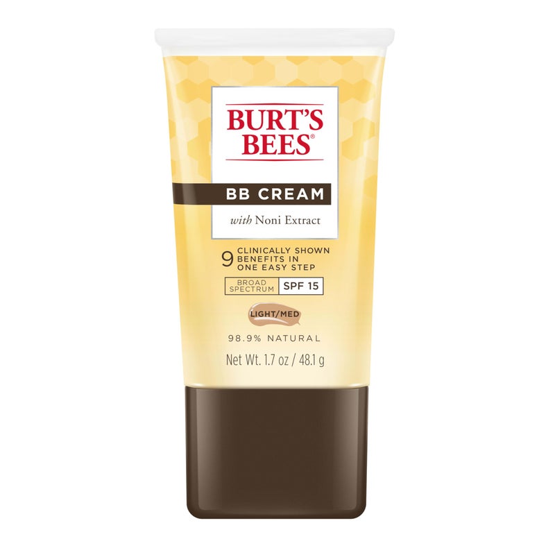 Burt's Bees BB Cream With SPF 15, Broad-Spectrum Sunscreen Tinted Lotion for All Skin Types, 98.9 Percent Natural Origin Skin Care, Light to Medium, 1.7 oz. Tube - Image 1