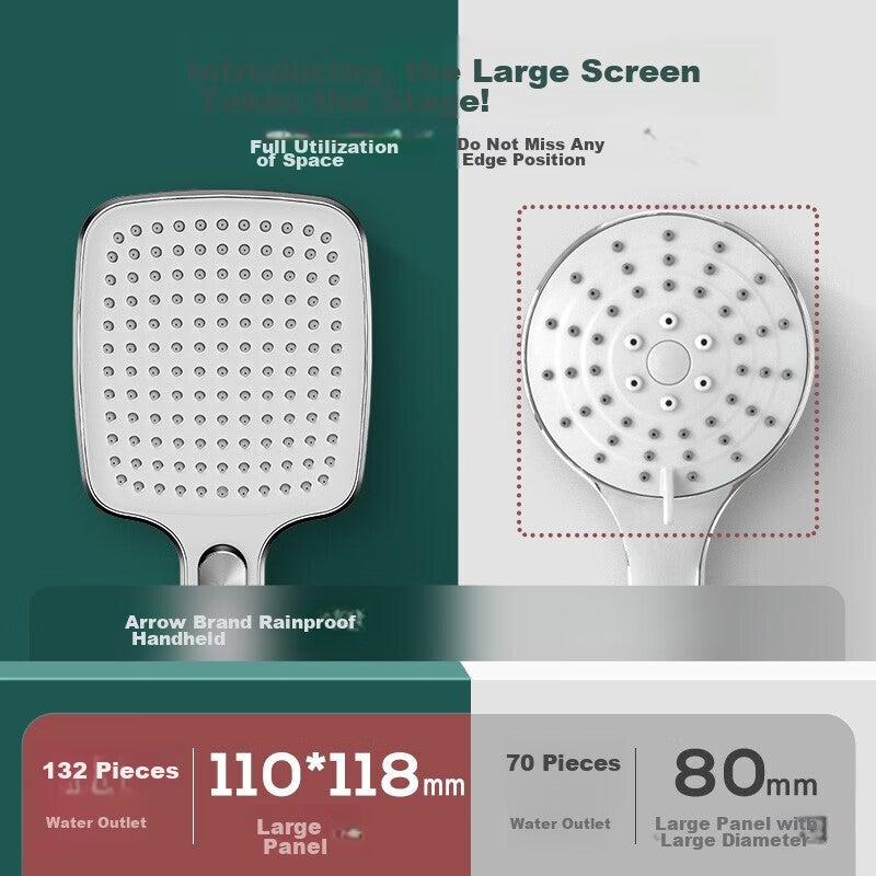 ARROW Pressurized Shower Head with Thickened And Enlarged Square Panel AE58101CP - Image 2