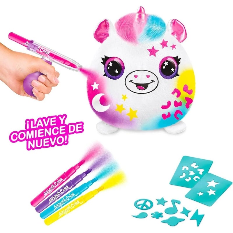 Canal Toys - Airbrush Plush Squishy Unicorn Paint Can with Stickers and Accessories - OFG266 - Image 4