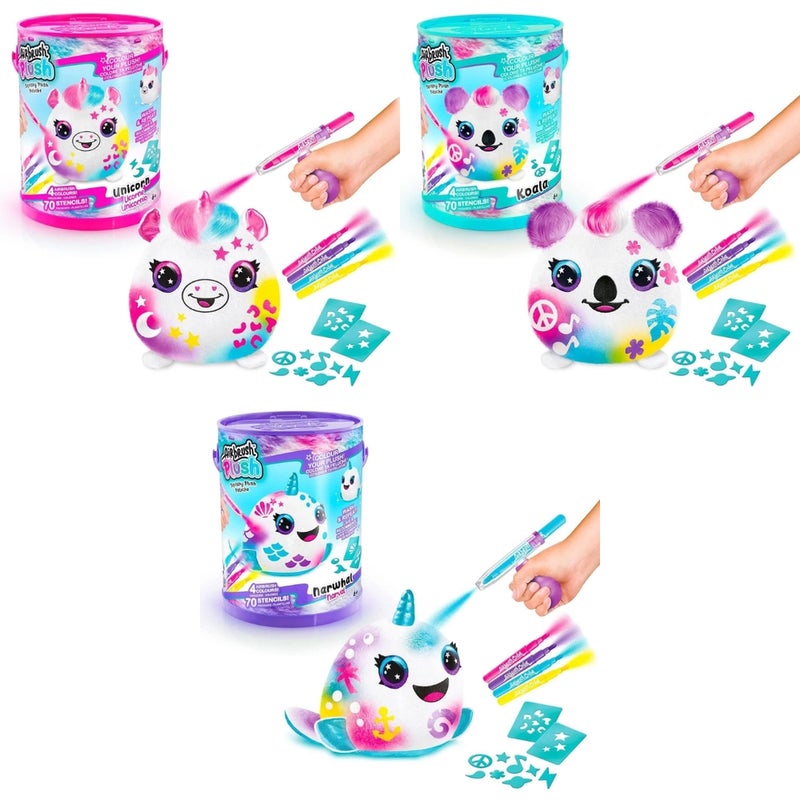 Canal Toys - Airbrush Plush Squishy Unicorn Paint Can with Stickers and Accessories - OFG266 - Image 1