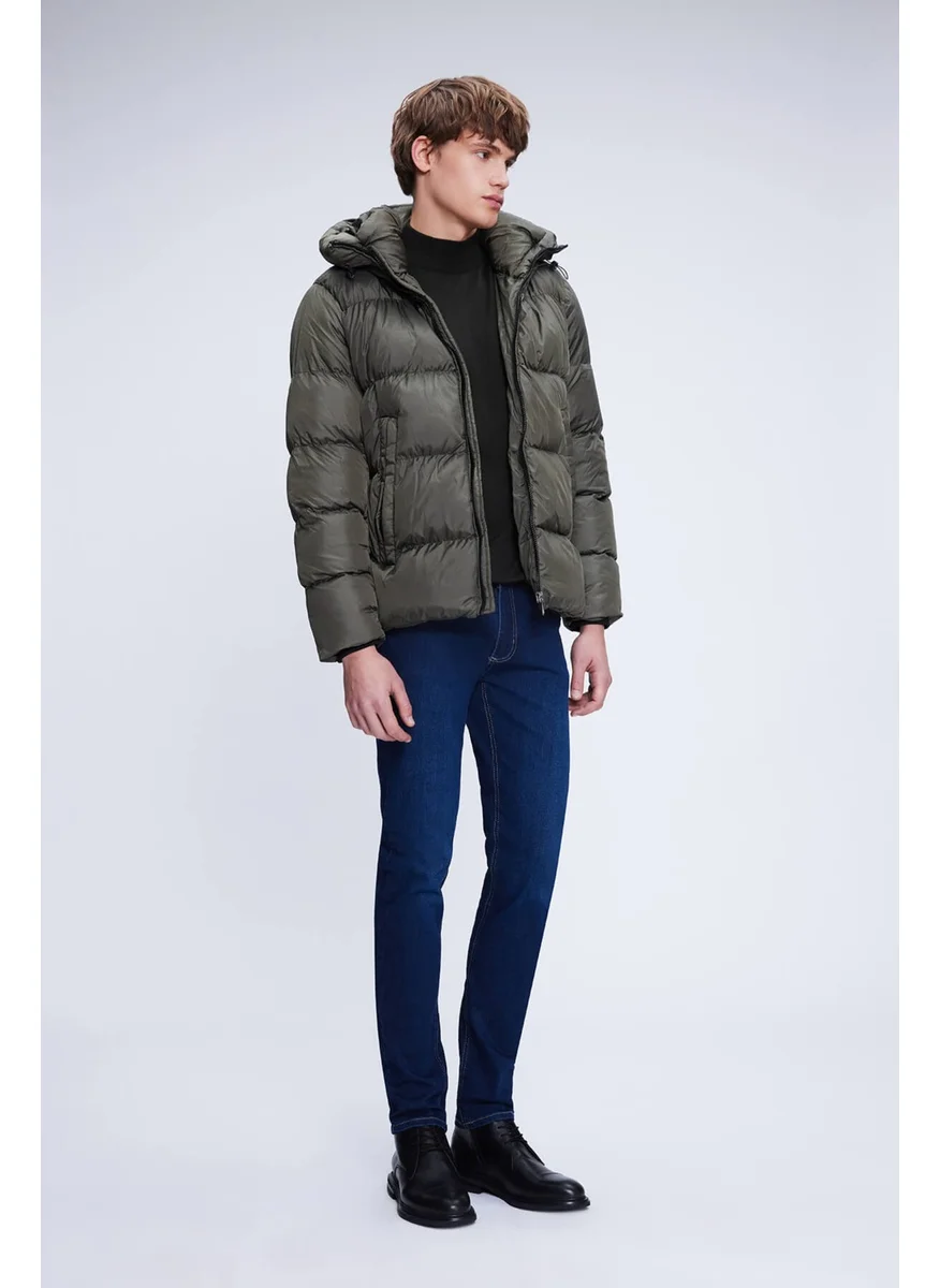Hatemoğlu Khaki Dynamic Fit Judge Collar Hooded Puffer Jacket