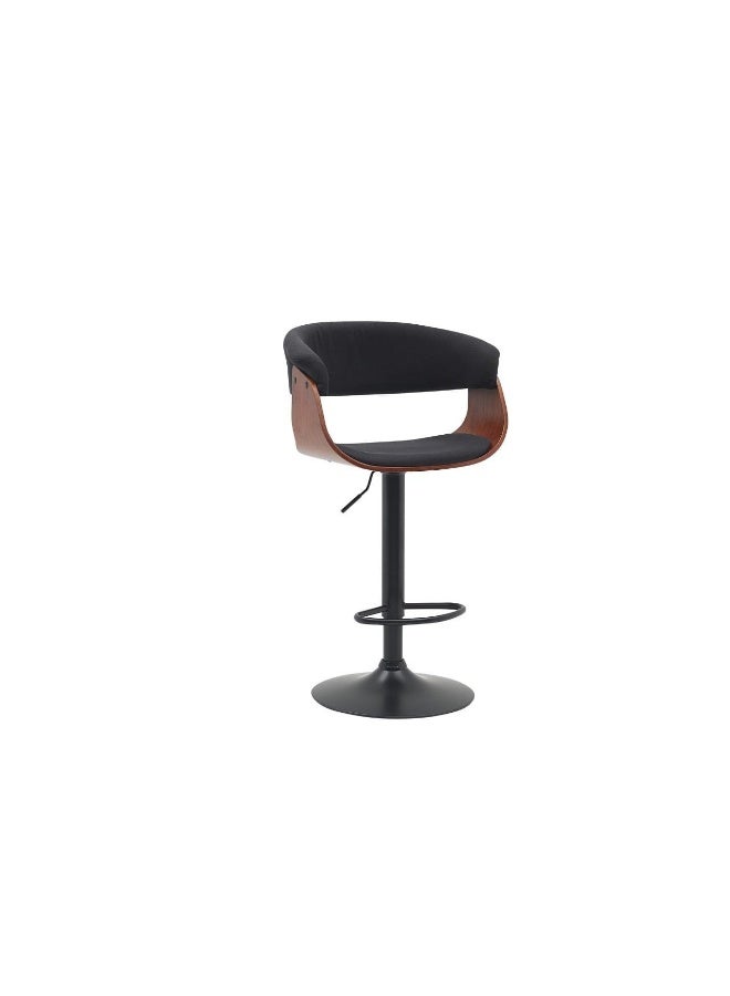 بيتي كرسي بار ( بستيم ) من القماش مع قاعدة حديد قابل للتعديل - أسود - Image 3