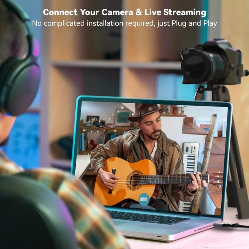 بطاقة التقاط HDMI، جهاز التقاط فيديو USB C بدقة 4K، يلتقط الفيديو والصوت للتسجيل للألعاب والبث المباشر والتدريس ومؤتمرات الفيديو، يعمل مع OBS Studio وPotPlayer وQuickTime Player (إدخال 4K وإخراج 1080P) - Image 5
