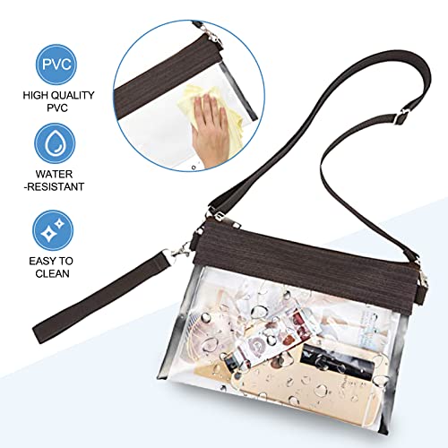 USPECLARE Clear Crossbody Bag Stadium Approved Transparent Purse for Work Concert Sports(Brown) - Image 2