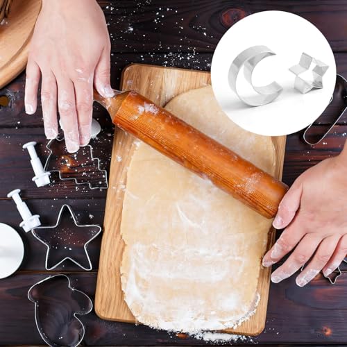 Pretwad Star Cookie Cutter and Moon Cookie Cutters, 2PCS Stainless Steel Cookie Cutters Sandwich Cutters Fondant Donut Cutters, Cookie Molds for Kids Breakfast - Image 4