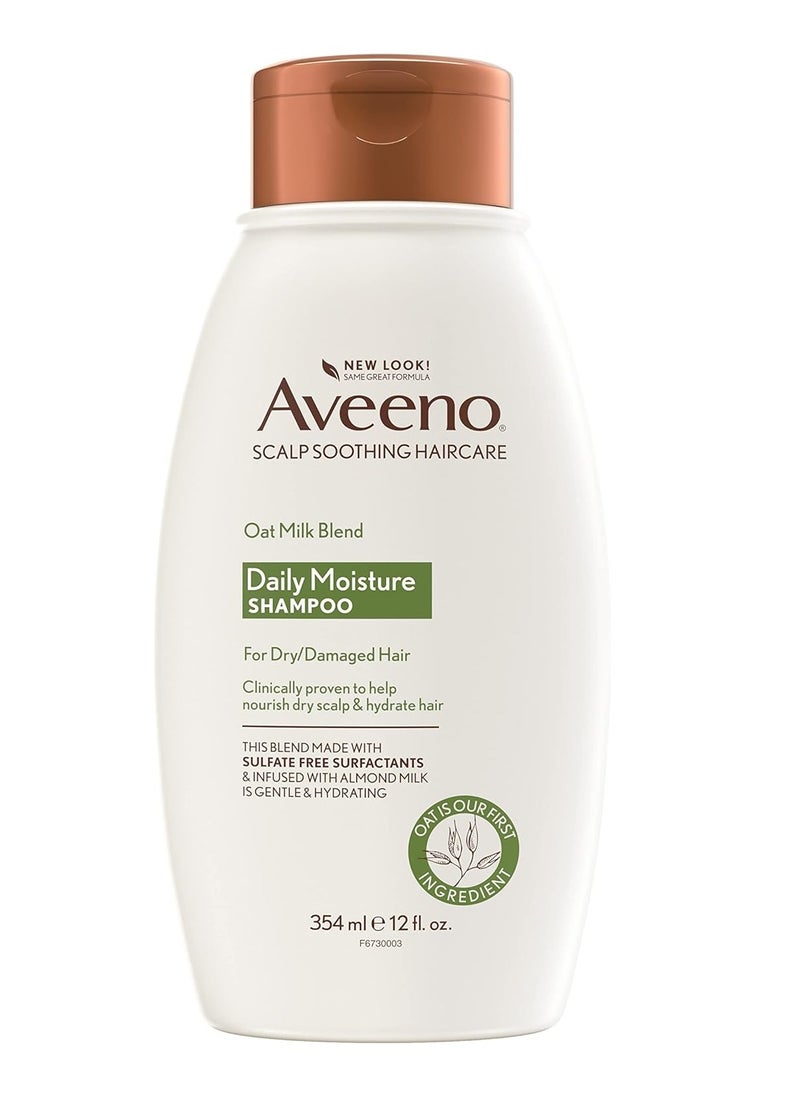 Aveeno Baby Aveeno Farm-Fresh Oat Milk Sulfate-Free Shampoo with Colloidal Oatmeal & Almond Milk, Moisturizing Shampoo for All Hair Types, Safe for Color-Treated Hair, Paraben & Dye-Free, 12 Fl Oz 