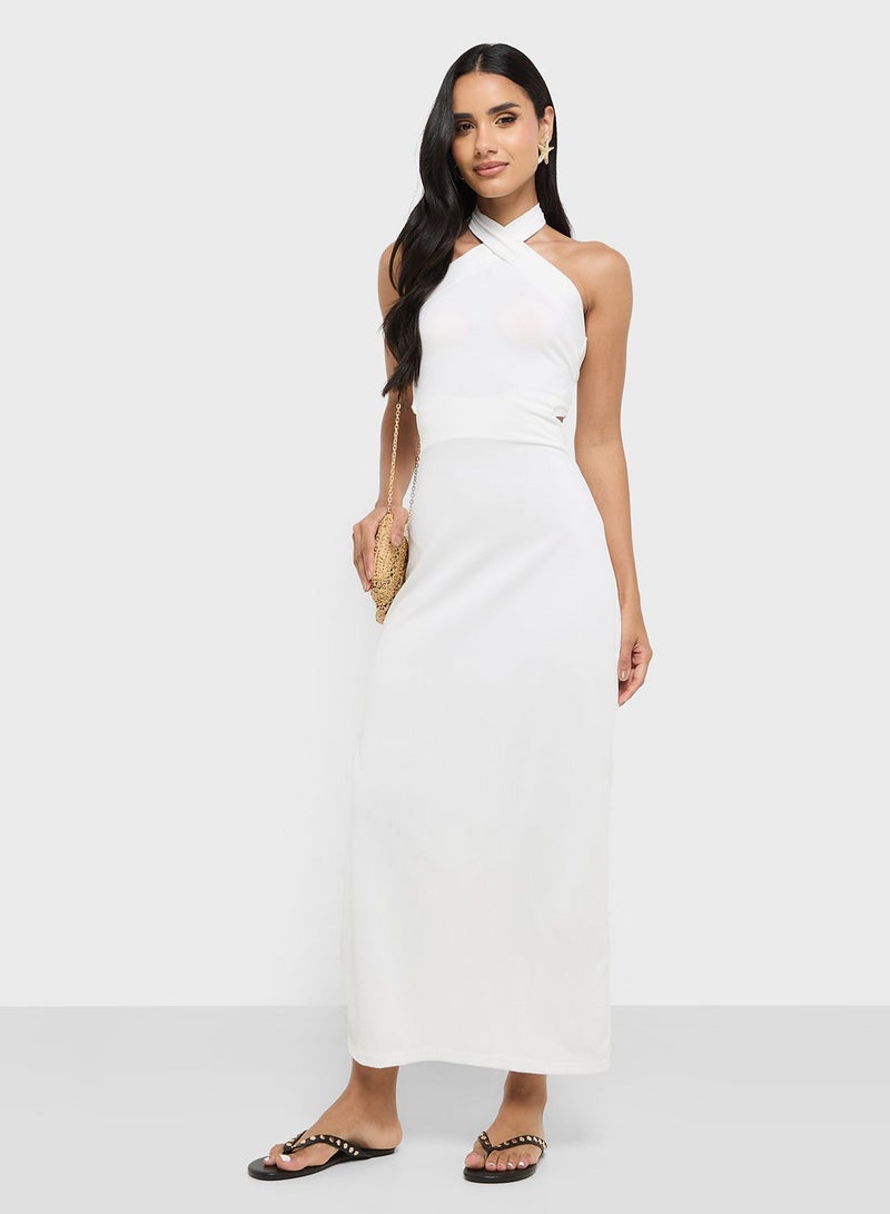 Ginger Halter Neck Cutout Detail Maxi Dress - Image 5