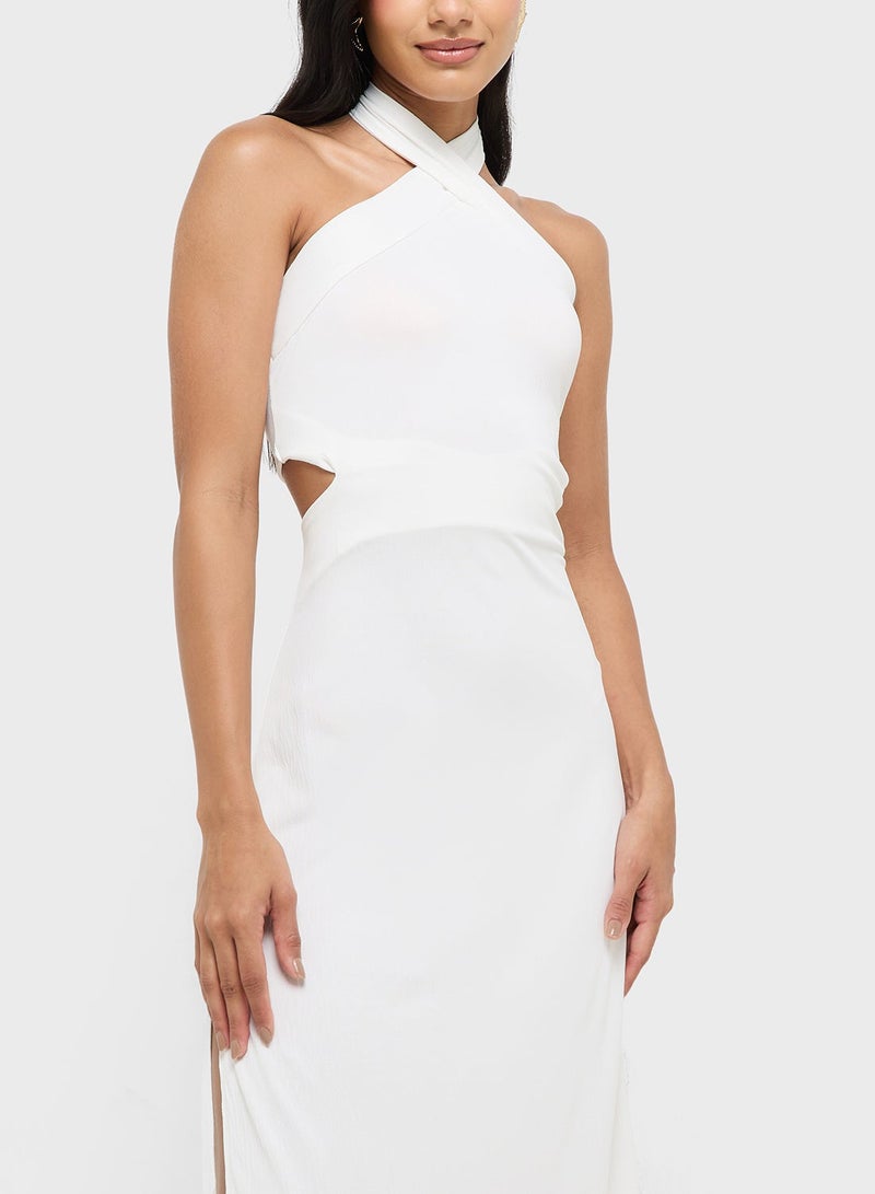 Ginger Halter Neck Cutout Detail Maxi Dress - Image 4