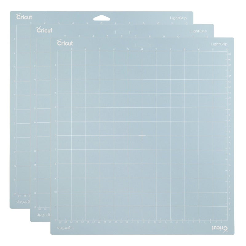 Cricut LightGrip Cutting Mats 12in x 12in, Reusable Cutting Mats for Crafts with Protective Film, Use with Printer Paper, Vellum, Light Cardstock & More for Explore & Maker (3 Count) - Image 1