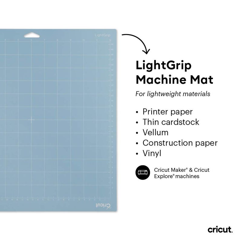 Cricut LightGrip Cutting Mats 12in x 12in, Reusable Cutting Mats for Crafts with Protective Film, Use with Printer Paper, Vellum, Light Cardstock & More for Explore & Maker (3 Count) - Image 2