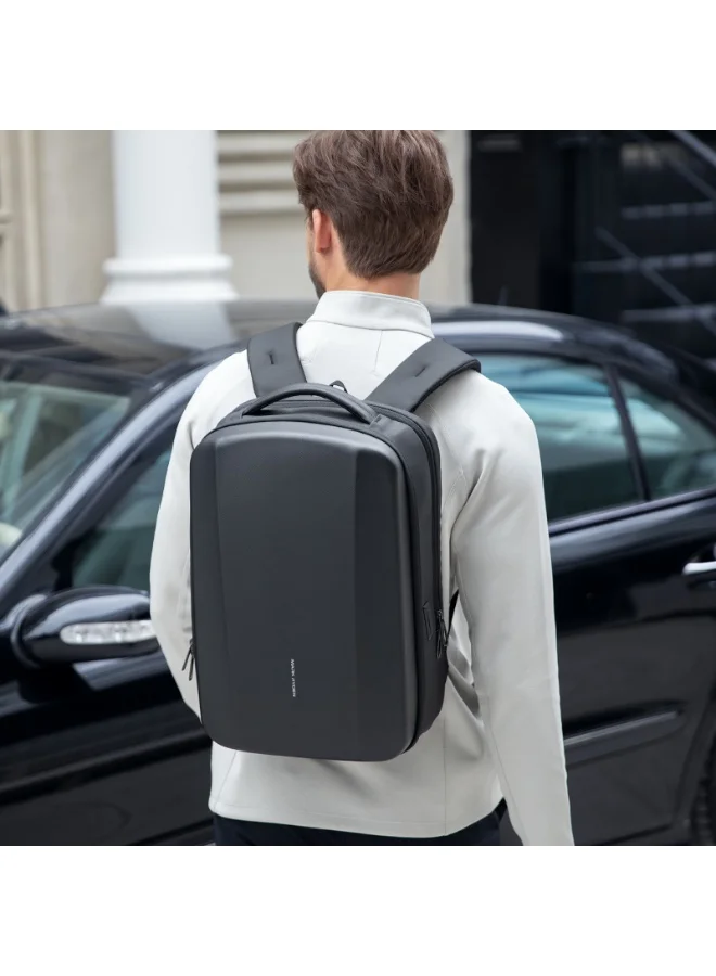 مارك رايدن حقيبة كمبيوتر محمول Mark Ryden MR-8011 للرجال، حقيبة طاردة للماء مقاس 15.6 بوصة مع منافذ شحن USB مزدوجة، حزام عربة، حجرة رقمية، سحاب YKK، EVA Hard Shell - سلسلة FUTURE