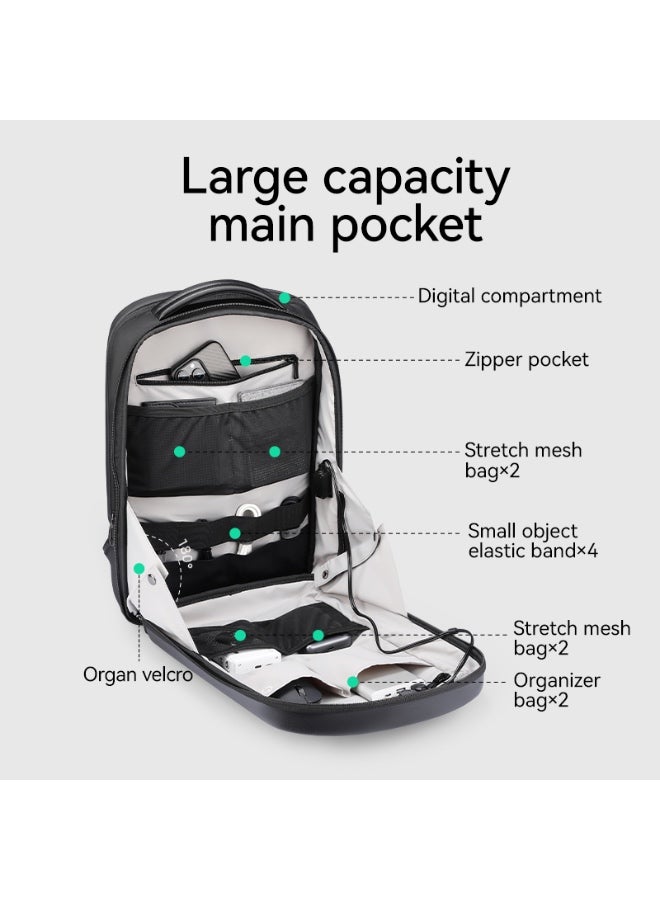 مارك رايدن حقيبة ظهر لاب توب مارك رايدن - للرجال، مقاومة للماء . بوصة بمنفذي شحن ، حزام عربة، جيب رقمي، سحاب ، غلاف صلب  - سلسلة فيوتشر - Image 4