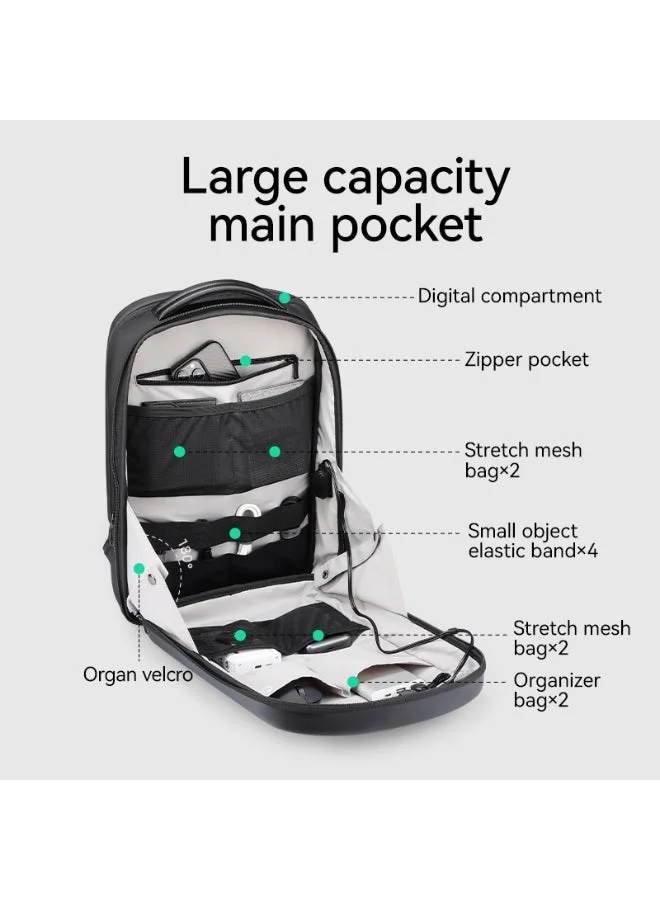 Mark Ryden  Mark Ryden MR-8011 Laptop Backpack for Men, 15.6 Inch Water-Repellent Bag with Dual USB Charging Ports, Trolley Strap, Digital Compartment, YKK Zipper, EVA Hard Shell â€“ FUTURE Series  | Best Price UAE
